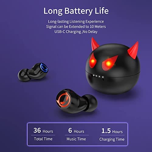 AMAFACE Wireless Earbuds,Bluetooth Earbuds with Microphone Comfort&Lightweight in Ear Headphone with Deep Bass 3D Surround Stereo,Portable Mini Captain Charging Case for Sport — view 5