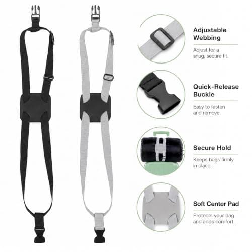 2-Pack Adjustable Luggage Straps, Suitcase Bag Bungee Belt for Travel — view 4