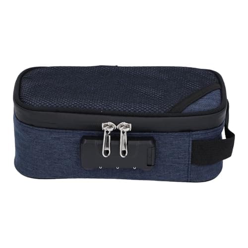 Odor Resistant Storage Bag, Code Lock Design Odor Resistant Suitcase Container Lightweight Multifunctional Easy to Use for Travel (Dark Blue) — view 6