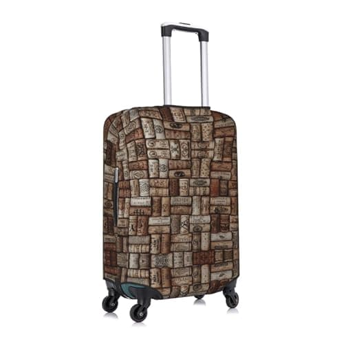 Wine Cork Printing Large Suitcase Cover, Elastic Suitcase Cover with Zipper, Protects Luggage During Travel — view 3