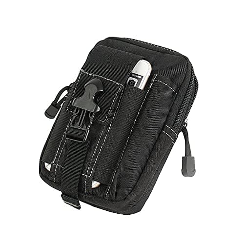 K-S-Trade Belt Pouch/Holster Compatible With Oppo Reno5 Pro+ Artist Limited Edition, Black | Extra Compartments With Space For Power Bank, Hard Drive 1x
