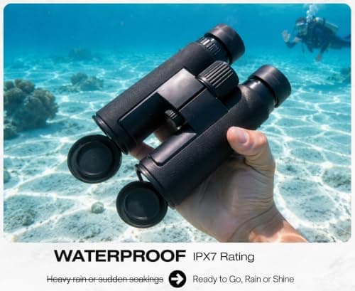 Hontry High Power 10x42 Binoculars for Adults Bird Watching (Black) — view 3