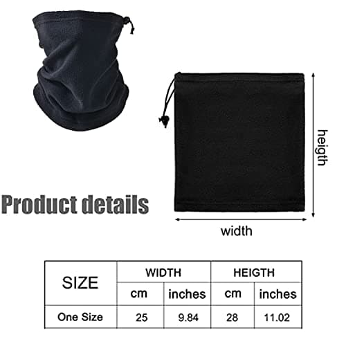 Norhogo 4 PCS Winter Neck Warmer Scarf Thicken Elastic Tube Neck Gaiter Face Scarf, for Men Women Outdoor Skiing Fishing Hiking Running Climbing Cycling, 25 * 30cm (4 Black) — view 2