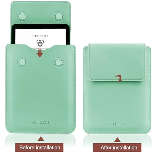 HoYiXi Universal Sleeve Case for 6-inch Kindle/Kobo/Voyaga/Pocketbook/Tolino E-book reader Lightweight Leather Protective Sleeve Case Pouch for 6-inch E-book, Green — view 4