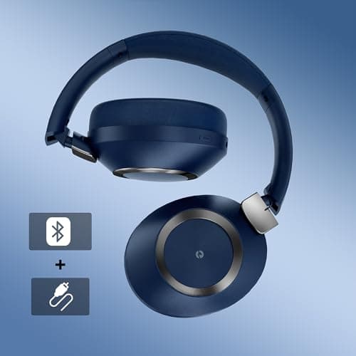 Bluetooth Headphones Over Ear with Deep Bass, Headphones with Mic (Blue) — view 3
