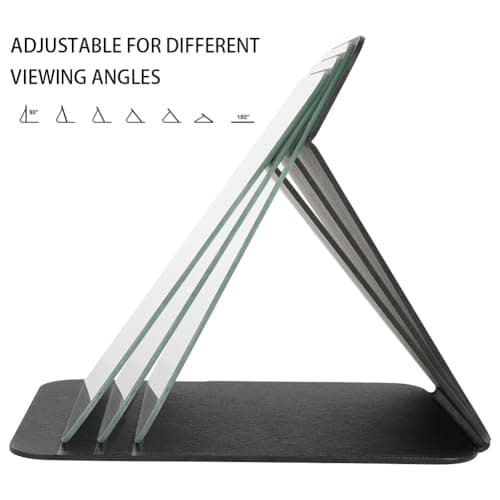 AYESY Folding Tabletop Mirror, 25 * 17.5cm Black PU Leather Portable Travel Desktop Vanity Mirror with Stand for Office Desk, Vanity Table, Travel, Camping — view 5