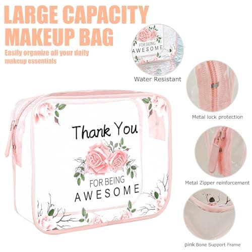 KOOSREEL Clear Travel Toiletries Bag for Women, 2 Packs TSA Approved Toiletry Bag with Zippers Travel Essentials PVC Waterproof Cosmetic Clear Wash Bag for Girls — view 3