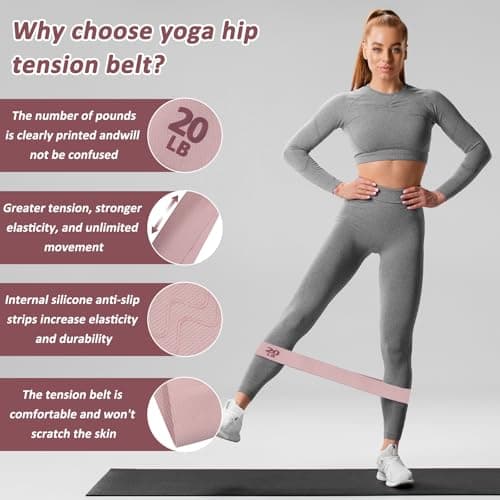 Resistance Bands Non-Slip Fabric Booty Bands 3 Strength Levels for Glutes Hips Legs Yoga Pilates Fitness Workout Men Women — view 4