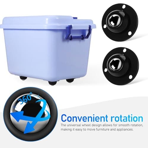 Mobestech Self Adhesive Mini Castor Wheels 12pcs 1.54in Ball Casters 360 Swivel Adhesive Universal Wheels for Furniture Legs Appliances Quiet Rolling — view 2
