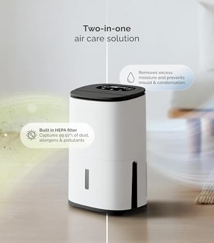 MeacoDry Arete® Two 10L Charcoal Dehumidifier & HEPA H13 Air Purifier — view 3