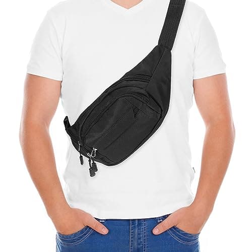 FRIUSATE 2 Pcs Bum Bag Waist Bags for Men, Travel Fanny Pack Bumbags — view 5