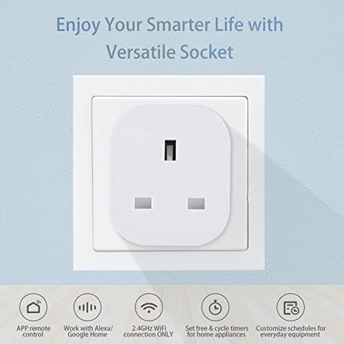 ANTELA Smart Plug with Energy Monitoring, Alexa Voice Control, 2,4GHz WiFi Plug, Smart Life APP Wireless Remote Control and Timer Function, Work with Alexa and Google Home, 13A (4 Packs) — view 2