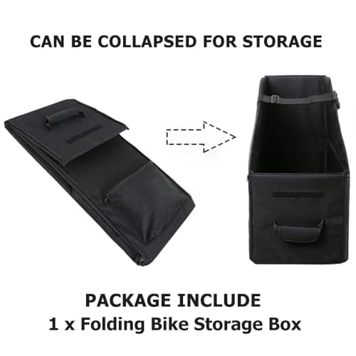 FCOUIID Folding Bike Storage Box - Outdoor Bicycle Travel Protection Case Car Trunk Backseats Transport Pack Accessories, 23" H x 23" L x 11.5" W — view 5