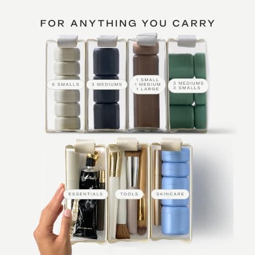 Cadence Parcel - Clear Travel Kit with Zipperless Magnetic Closure - Chestnut, Small - Durable, Leak-Resistant and TSA Approved Toiletry Bag - Modular Organization - Recycled TPU (.5 Qt) — view 6