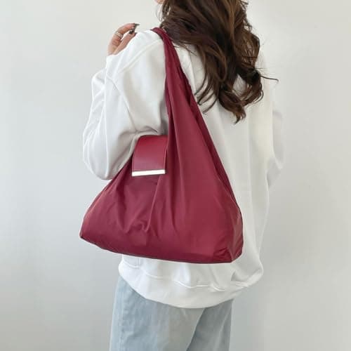 Tote Bag for Women Trendy Purses Portable Fashion Key Chain Shoulder Handbags for Students Teachers Travel Outdoor School Shopping Office Work Beach Picnic Daily (Burgundy) — view 2