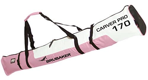 Brubaker Combo Ski Bag and Ski Boot Bag for 1 Pair of Skis up to 170 cm + Sticks + Shoes + Helmet Pink/White — view 2