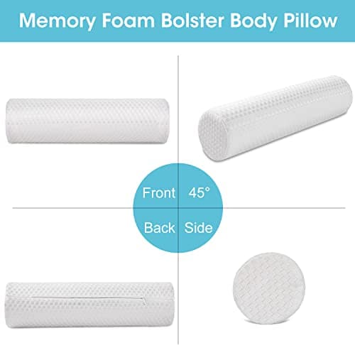 Findigit Cervical Neck Roll Memory Foam Pillow Cylinder Round Bolster Pillow for Neck Pain Relief Sleeping , Round Necks Support Pillow for Head, Back, Legs, and Yoga 18.5"*5" — view 5