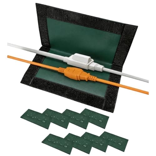 8-Pack Outdoor Extension Cord Safety Cover, 11.2 x 6 Inch, 600D Oxford Cloth Waterproof Weatherproof Plug Connector Protector with Velcro Closure, Non-Plastic Outlet Cover for Garden, Patio, Yard