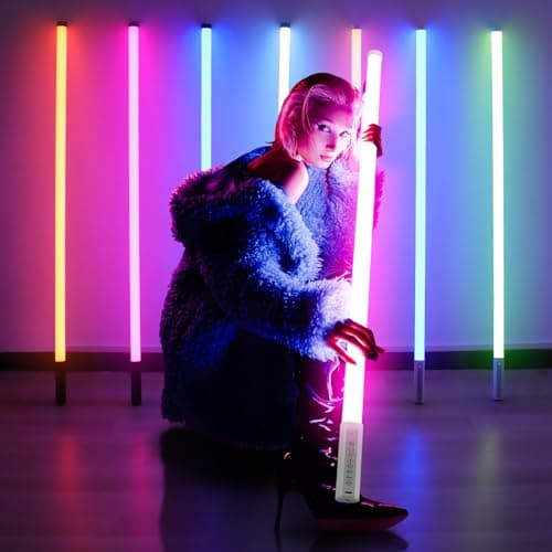 ZDMDRGB 6Pack 4ft Portable 5000mAh Battery Powered RGB Tube Light with Case Handheld Color Neon Lights Bar Stand for LED Video Studio Light Stick Photography DJ Dance Party Stage Photo Booth Lighting — view 3