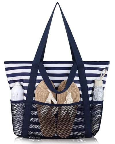 HOMESPON Beach Bag Large Waterproof Tote for Women with Zipper