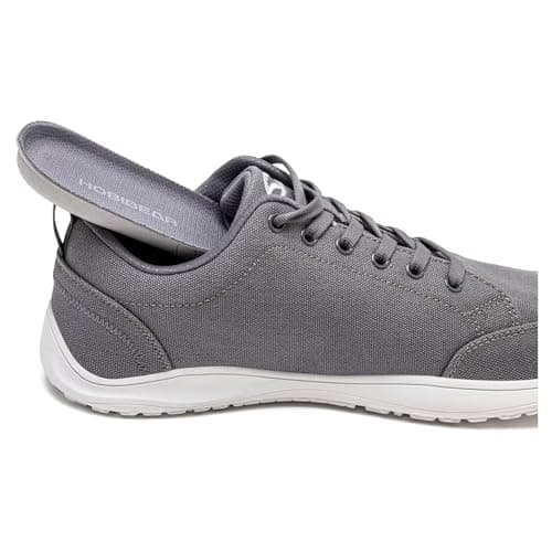 HOBIBEAR Barefoot Shoes for Men Women Wide Toe Minimalist Trainers Unisex Canvas Non-Slip Walking Shoes(Gray,UK 10) — view 3