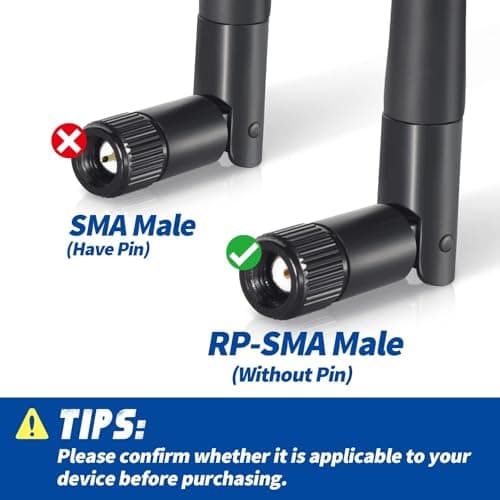 Bingfu WiFi Antenna RP-SMA WiFi Aerial 2.4/5/5.8GHz 3dBi RP-SMA Male — view 4
