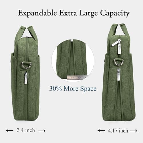 Voova Laptop Bag Case 17 17.3 Inch Computer Sleeve Messenger Bag, NavyGreen — view 5