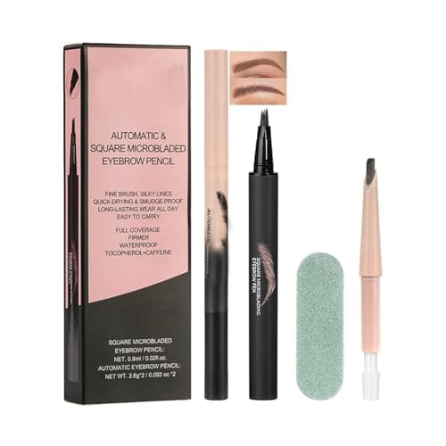 Eyebrow Pencil And Pen Set, Angled And Multi-Pronged Tips, Dark Brown