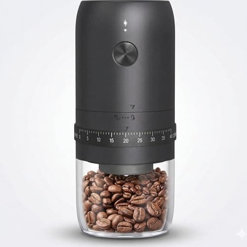 Electric Conical Burr Coffee Grinder – Portable Rechargeable Coffee Bean Grinder with Multi-Adjustable Settings – USB-C Charging, High Precision & Compact for Espresso to French Press