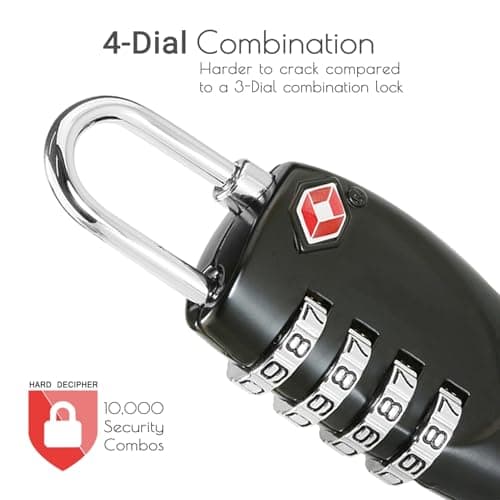 CFMOUR Suitcase Locks, TSA Approved Luggage Locks, 4-dial, Blue, 4 Pcs — view 2
