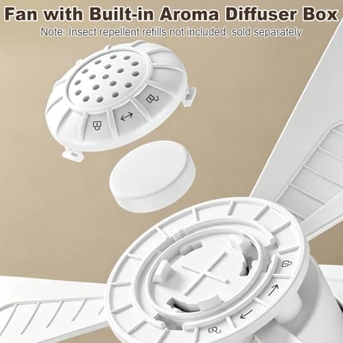 Portable Camping Fan with Adjustable Stand, 7200 mAh Tent Fans, LED Light — view 2