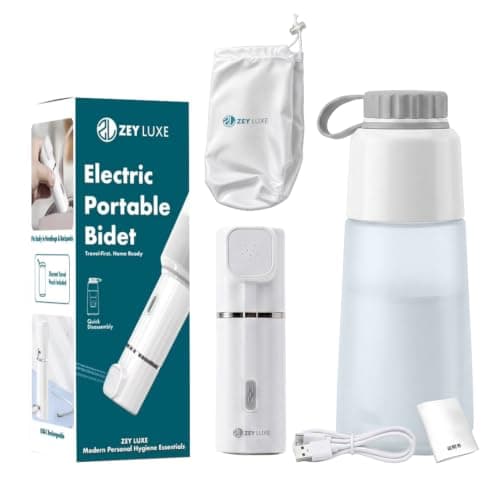 Portable Electric Bidet - ZEY LUXE 450ml USB-C Rechargeable Travel Bidet for Personal Hygiene & Postpartum Care (Dual Pressure)