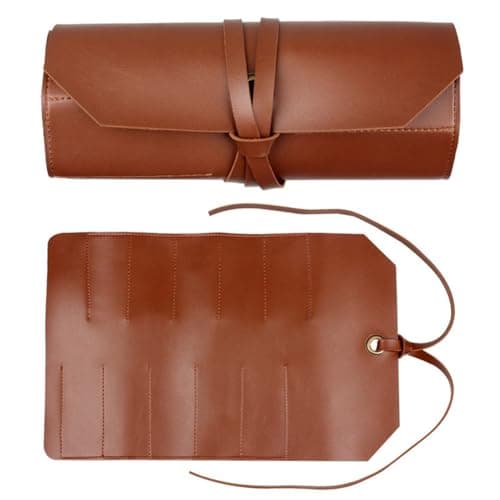 Portable Leather Roll Bag Wrench and Hardware Storage, Retro PU Leather — view 2