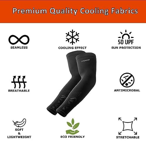 YQXCC Arm Sleeves Cooling UV Sun Protection Sport Compression for Men Women — view 5