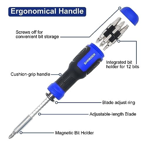 SHARDEN Multibit Screwdriver Adjustable Extension 13-in-1 Screw Driver — view 2