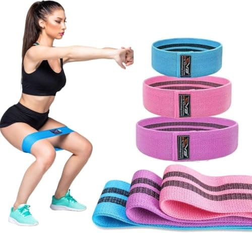EVO Ladies Resistance Bands Elastic Legs Exercise Fitness Loop & Expanders HIP CIRCLE Booty Circles Glute Ideal for Yoga, Pilates, Squats, Gym, Butt Exercises [SET OF 3 or Single], PINK, Small
