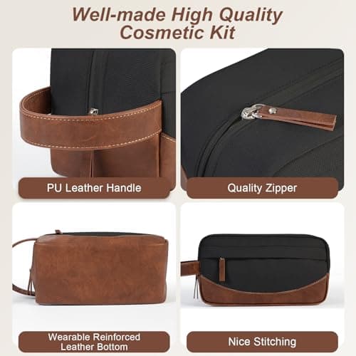 Ezday Travel Toiletry Bag for Men, Hanging Toiletry Organizer, Water Resistant Shaving Kit with Large Capacity for Travel Accessories (Black, Large) — view 3