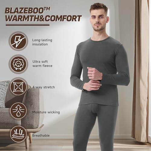 BAMBOO COOL Base Layer Men Mens Thermals Underwear Bamboo Baselayer Set — view 2