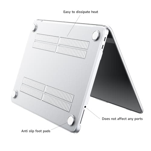 eleger Case Compatible with MacBook Neo 13 inch A3404 A18 Pro Chip, Released in 2026, Hard Plastic Shell Cover for Mac Book Neo 13", Crystal Clear — view 3