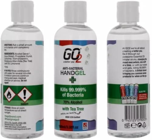 24 X Tea Tree Hand Sanitiser Gel, 100ml, 70% Alcohol, Travel Size, for Holiday and Bag Use — view 4