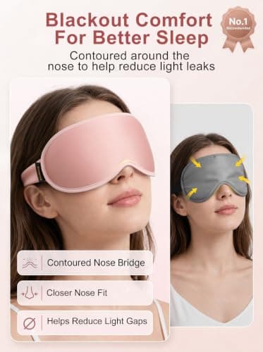 Facemoon Blackout Sleep Mask, Soft Silk-Feel 3D Eye Mask for Women — view 5