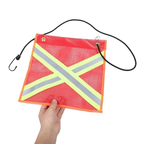 Operitacx 2pcs Reflective Safety Flags for Trucks Double-sided Mesh Construction Outdoor Warning Banners with Uv-resistant Pvc for Trailer Vehicle Travel Visibility — view 4