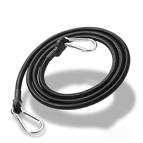 QOKLIYUI Affordable Bungee Cords And Fixings - Safe And Heavy Duty Multifunctional Rubber Bungee Cords With Hooks Luggage Straps, black, 1 m