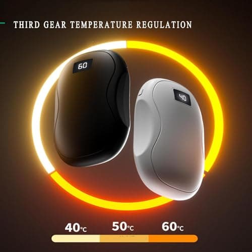 Hand Warmers Rechargeable, Electric HandWarmers, 2 in1 Reusable Electric Portable Pocket Heater USB 4000mAh Power Bank, 3 Levels Heat, Great for Women/Man, Raynauds, Outdoor, Camping, Hiking (Black) — view 3
