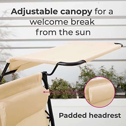 Neo 3pcs Folding Portable Zero Gravity Chairs Sun Lounger Table Set Cup Holders Reclining Garden Patio Outdoor Camping (Cream) — view 5