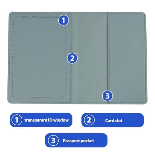 kwinfei 3PCS Passport Holder Cover for Women and Men,PU Leather Travel Document Holder Case with Snap Button Closure, Passport Cover for Boarding Pass, ID Card, Credit Cards,Compact Protector Wallet — view 4