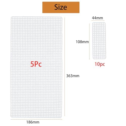 5 Sets Plastic Mesh Canvas Sheets for Crochet Bags – 15-Piece DIY Craft Kit Includes Large & Small White Plastic Grid Sheets for Handbags, Embroidery, Cross Stitch & Craft Projects — view 2