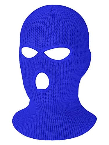 Geyoga 3 Hole Knitted Full Face Ski Mask Winter Balaclava Warm Full Face Cover Thermal Skiing Mask for Men Women Sport Outdoor(Kid Size,Royal Blue)