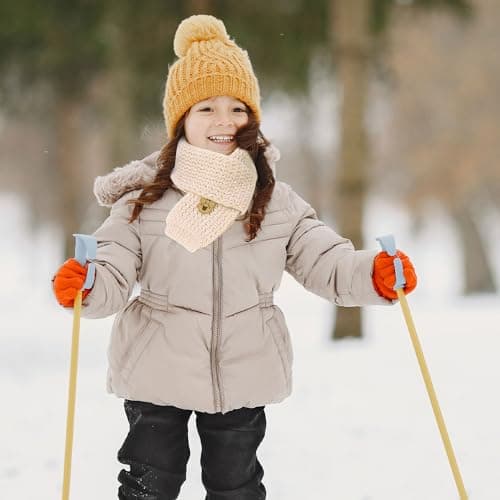 ALLY-MAGIC Kids Scarf, Kids Autumn Winter Knit Scarves Warm Solid Color Scarf Wrap Cross Collar Children Neck Warmer Neckerchiefs for Little Boys Girls Toddlers Y7XXWJ — view 4