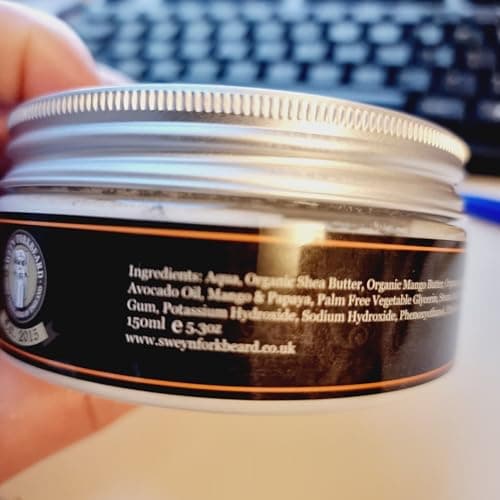 Organic Shaving Cream Mango & Papaya Sweyn Forkbeard 150ml - 100% Organic Shaving Cream for Men Made in London — view 5
